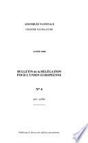 Bulletin de la Délegation pour l'Union européenne