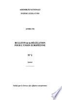 Bulletin de la Délegation pour l'Union européenne
