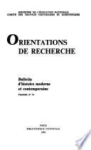 Bulletin de la Section d'histoire moderne et contemporaine