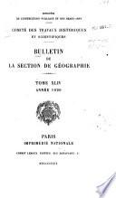Bulletin de la Section de géographie