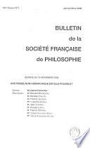 Bulletin de la Socie(te( franc(ʹaise de philosophie