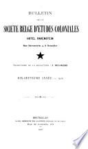 Bulletin de la Société belge d'études coloniales