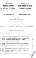 Bulletin de la Société belge de géologie, de paléontologie et d'hydrologie