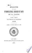 Bulletin de la Société d'agriculture, sciences et arts de la Sarthe