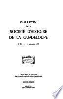 Bulletin de la Société d'histoire de la Guadeloupe