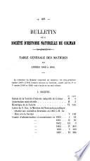 Bulletin de la Société d'histoire naturelle de Colmar