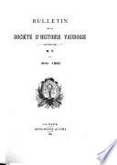 Bulletin de la Société d'histoire vaudoise