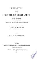 Bulletin de la Société de géographie de l'Est
