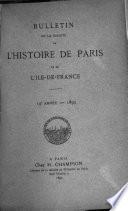 Bulletin de la Société de l'histoire de Paris et de l'Ile-de-France