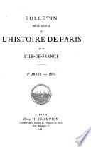 Bulletin de la Société de l'histoire de Paris et de l'Ile-de-France