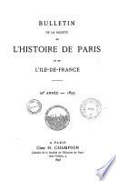Bulletin de la Société de l'histoire de Paris et de l'Ile-de-France