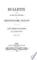 bulletin de la societe de l'histoire du protestantisme francais