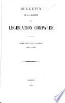 Bulletin de la Société de législation comparée