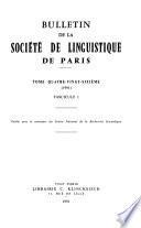 Bulletin de la Société de linguistique de Paris