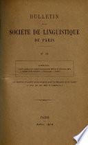 Bulletin de la Société de Linguistique de Paris