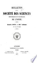 Bulletin de la Societe des sciences historiques et naturelles de l'Yonne