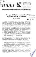 Bulletin de la Société entomologique de Mulhouse