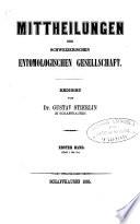 Bulletin de la Société entomologique suisse