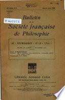 Bulletin de la Société française de philosophie