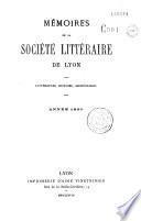 Bulletin de la Société historique, archéologique et littéraire de Lyon