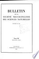 Bulletin de la Société Neuchâteloise des Sciences Naturelles