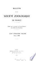 Bulletin de la Société zoologique de France