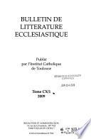 Bulletin de littérature ecclésiastique