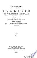 Bulletin de philosophie médiévale