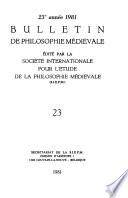Bulletin de philosophie médiévale
