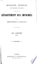 Bulletin des acquisitions étrangères de la Bibliothèque nationale