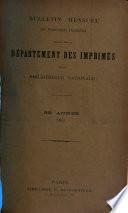 Bulletin des acquisitions étrangères de la Bibliothèque nationale