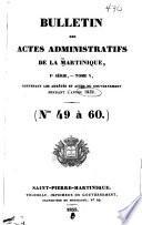 Bulletin des actes administratifs de la Martinique