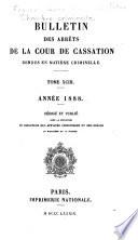 Bulletin des arrêts de la Cour de cassation rendus en matière criminelle