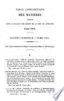 Bulletin des arrêts de la Cour de cassation rendus en matière criminelle