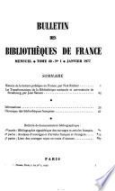 Bulletin des bibliothèques de France