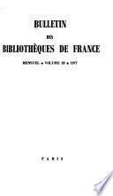 Bulletin des bibliothèques de France