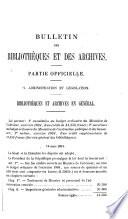 Bulletin des bibliotheques et des archives