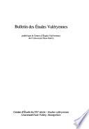 Bulletin des études Valéryennes