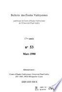 Bulletin des études Valéryennes