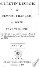 BULLETIN DES LOIS DE L'EMPIRE FRANÇAIS.