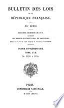 Bulletin des lois de la République Française