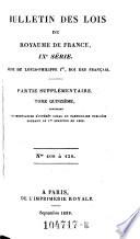 Bulletin des lois de la Republique Francaise