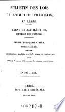 Bulletin des lois de la Republique Francaise