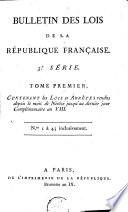 Bulletin des lois de la République Française