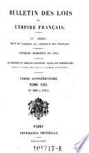 Bulletin des lois de la Republique Francaise