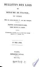 Bulletin des lois de la Republique Francaise