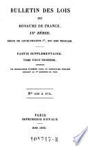 Bulletin des lois de la Republique Francaise