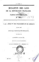 Bulletin des lois de la Republique Francaise