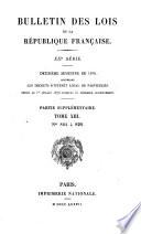 Bulletin des lois de la République Française