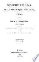 Bulletin des lois de la République Française